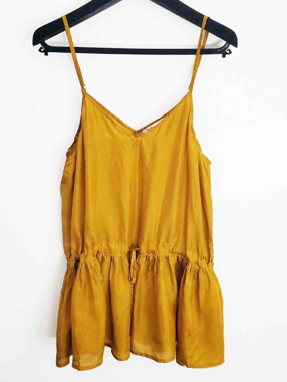 Mes Demoiselles Elvira Mustard Silk Habotai Camisole Size 36 NWT